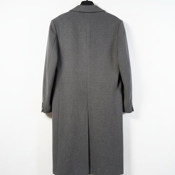 Vintage WM H. Leishman Men's Classic Gray Virgin Wool Trench Coat Size 40 R - Picture 2 of 5